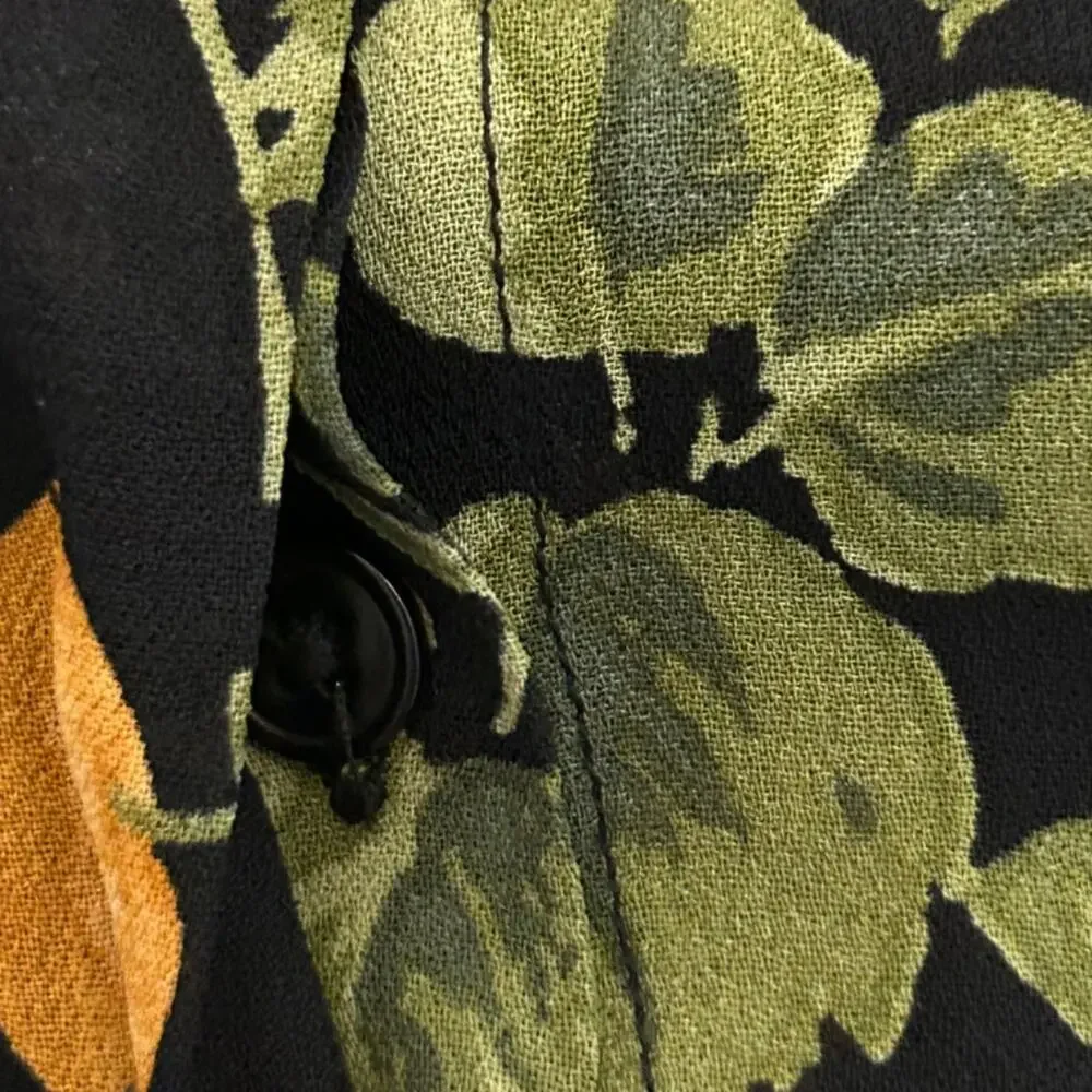 Reformation Violet Long Sleeve Button Front Blouse In Clementine Oranges Small - Picture 8 of 11